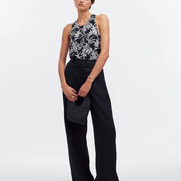 Madewell Crisscross-Back Sleeveless Top in Floral Cupro-Blend 4 - Picture 4 of 15